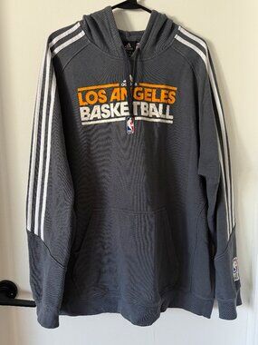 Adidas NBA Los Angeles Basketball Gray Hoodie Men’s XL